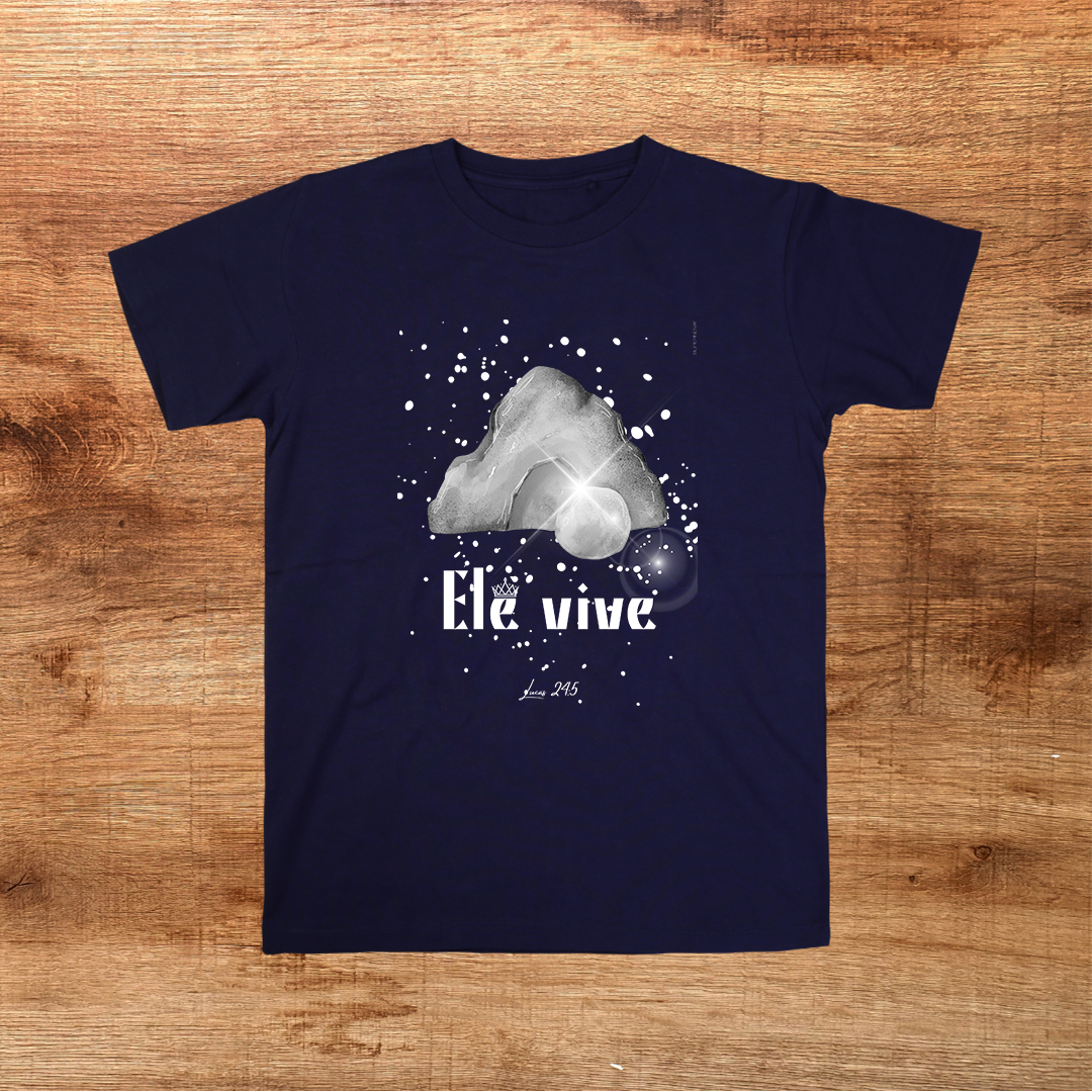 Camiseta masculina ELE VIVE: Vista Sua Fé com Estilo!     Supernova®