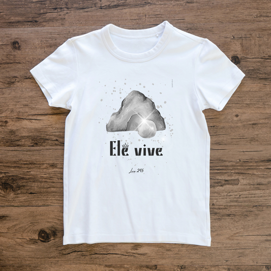 Camiseta masculina ELE VIVE: Vista Sua Fé com Estilo!     Supernova®