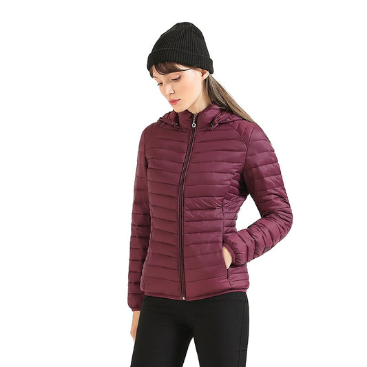 SANTELON Winter Parka Ultralight Padded Puffer Jacket For Women Coat With Hood Outdoor Warm Lightweight Outwear With Storage Bag - gostei ;)