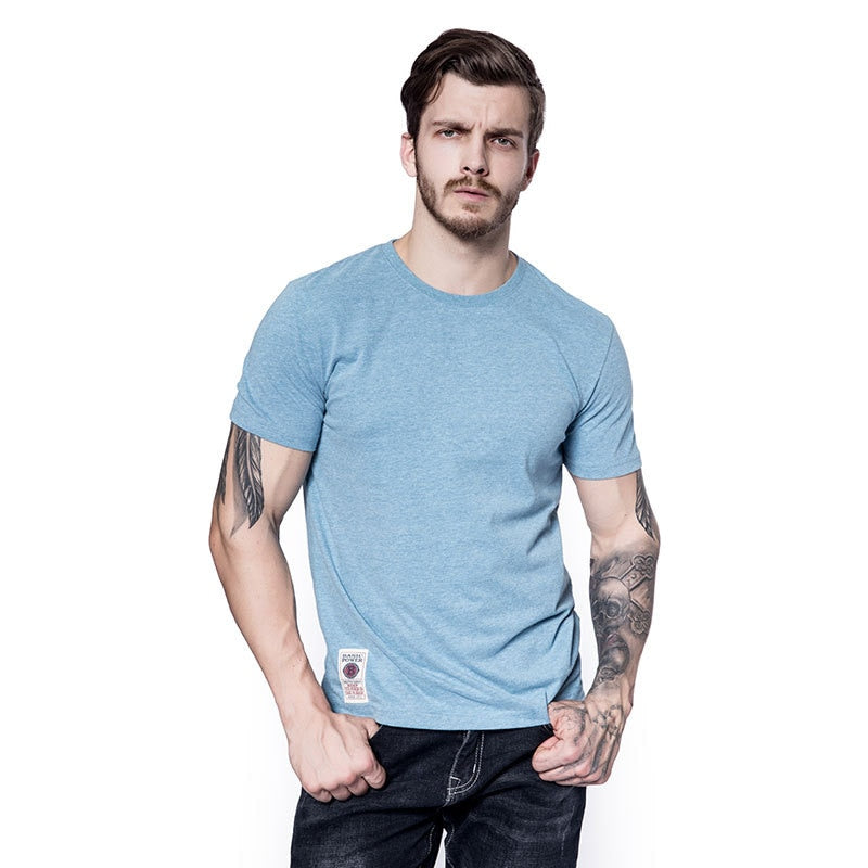 Men's t-shirt New Summer cotton white solid t shirt men causal o-neck basic tshirt male high quality classical tops - gostei ;)