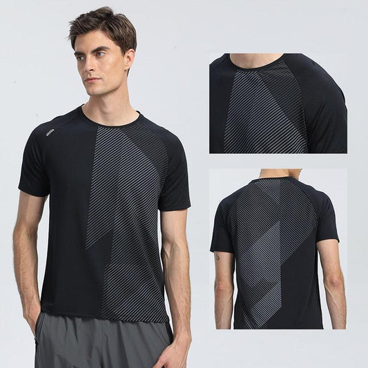 Quick Dry Men Running T-shirt Fitness Sports Top Gym Training Shirt Breathable Jogging Casual Sportswear - gostei ;)