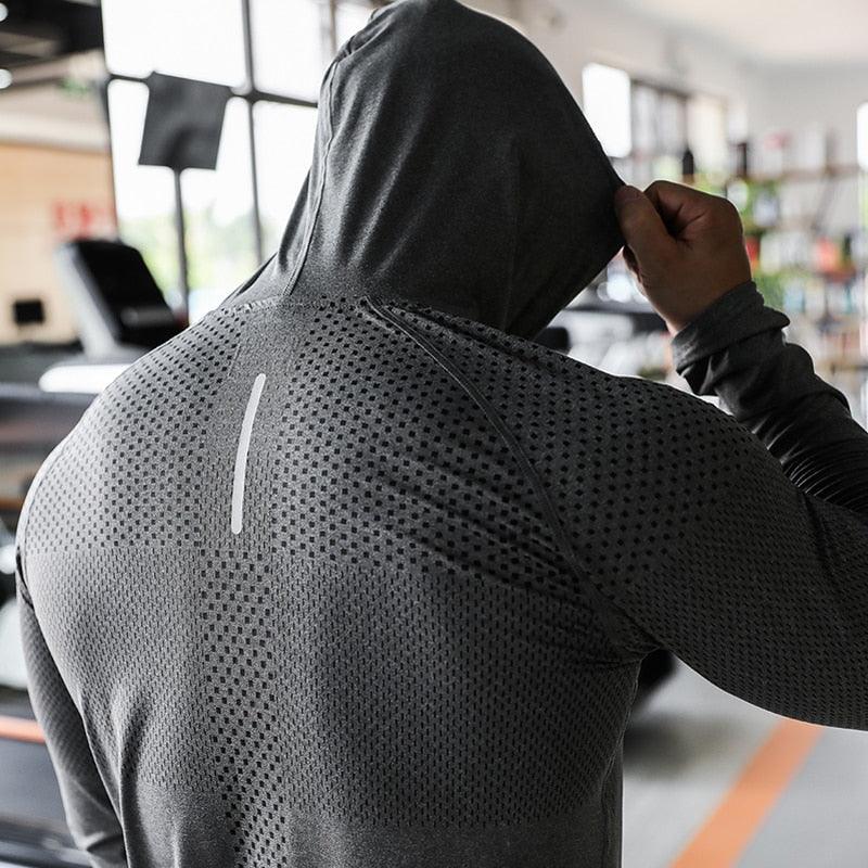 Mens Fitness Tracksuit Running Sport Hoodie Gym Joggers Hooded Outdoor Workout Athletic Clothing Muscle Training Sweatshirt Tops - gostei ;)
