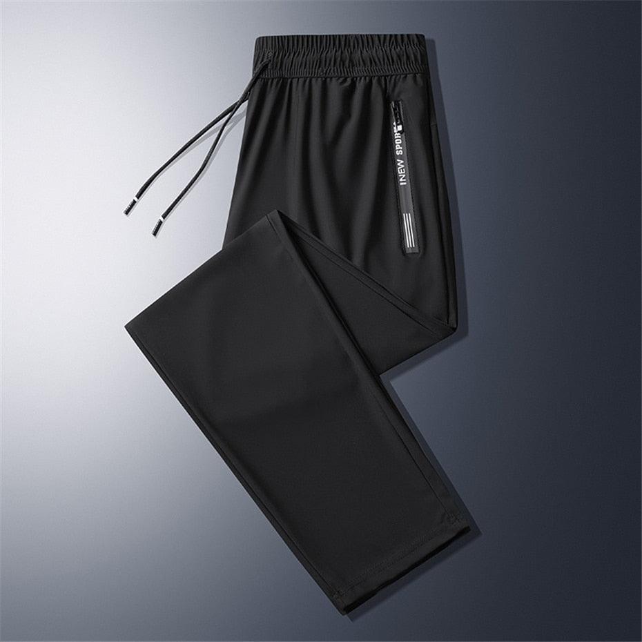 Summer Cool Pants Men 8XL Plus Szie Sweatpants Fashion Casual Stretch Pants Male Big Size 7XL 8XL Summer Trousers Black Grey - gostei ;)
