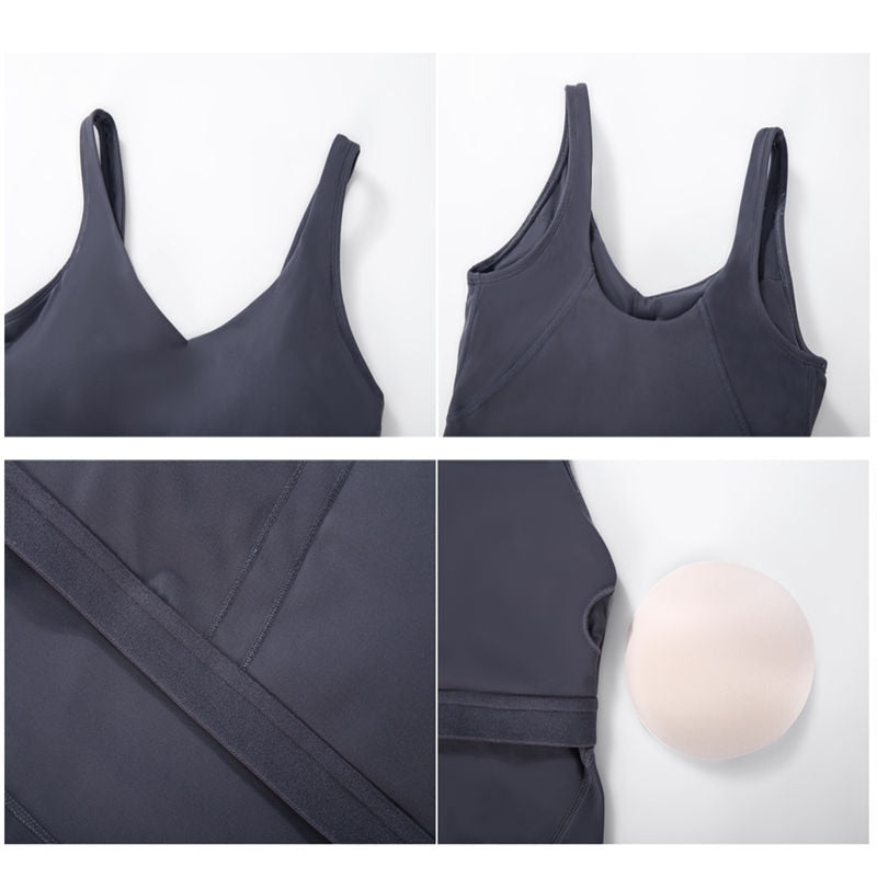 Nepoagym PASSION Tank Top with Shelf Built In Bra Crop Top with Removable Padding Longline Sports Bra for Yoga Gym - gostei ;)