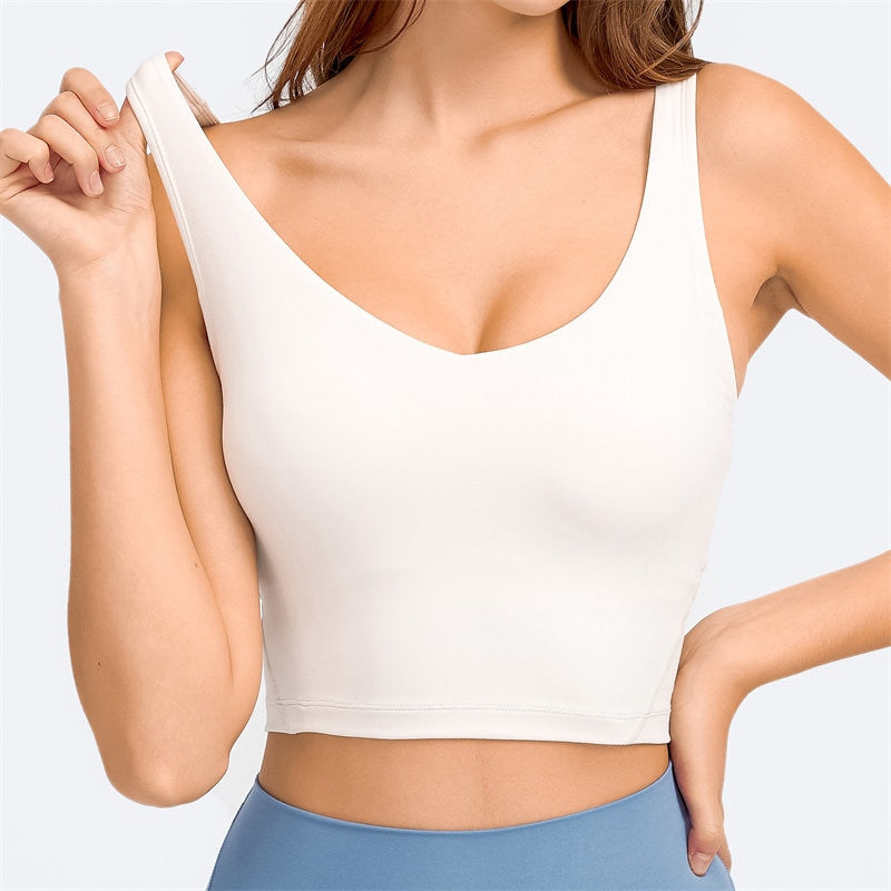 Nepoagym PASSION Tank Top with Shelf Built In Bra Crop Top with Removable Padding Longline Sports Bra for Yoga Gym - gostei ;)