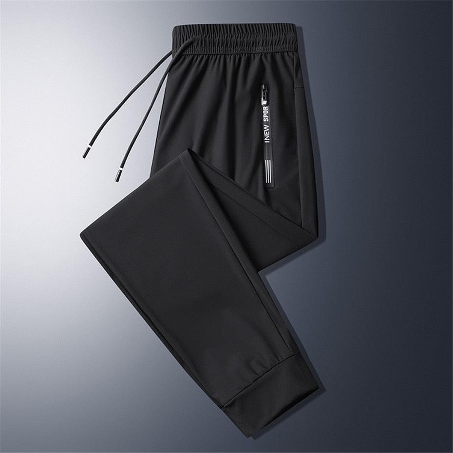 Summer Cool Pants Men 8XL Plus Szie Sweatpants Fashion Casual Stretch Pants Male Big Size 7XL 8XL Summer Trousers Black Grey - gostei ;)