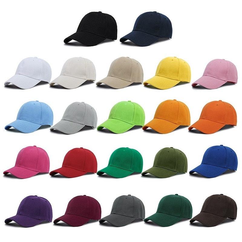 Men Women Multiple Colour Baseball Cap Peaked Cap Solid Color Adjustable Unisex Spring Summer Dad Hat Shade Sport Baseball Hats - gostei ;)